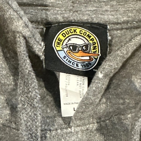 The Duck Company Chicago Skyline Retro Script Gray Hoodie Men’s  Size Large - Picture 3 of 4